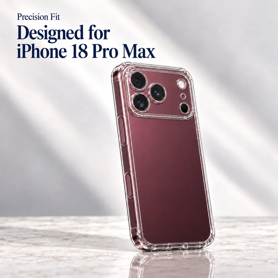 iPhone 18 Pro Max 精孔透明手机壳展示图