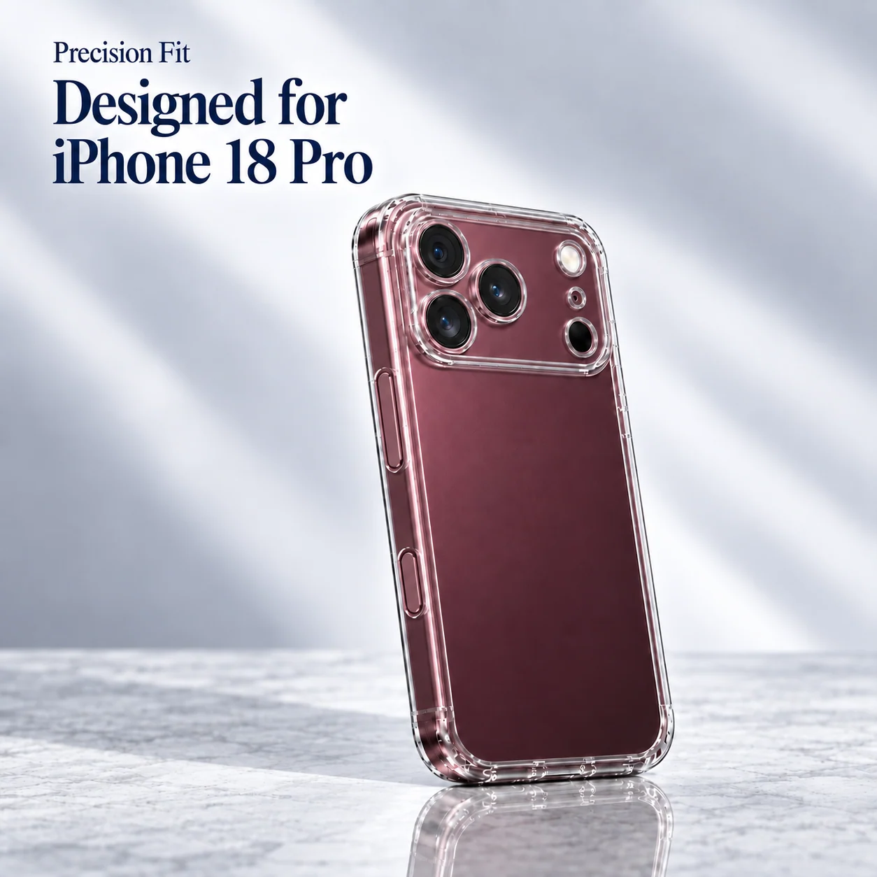 Coque iPhone 18 Pro transparente en TPU à découpe précise